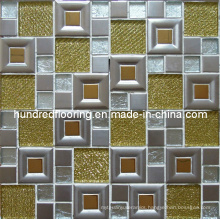 Glass Mix Stainless Steel Metal Mosaic Tile (SM238)